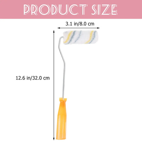Ready To Roll Mini Paint Roller Brush Kit With Quick Swap Covers For Doors Baseboards And Window Trim Professional Wall Painting Tool size 3.1x12.6 inches.
