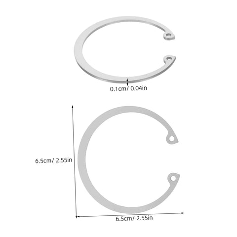Five Piece Stainless Steel Snap Ring Set C Type Elastic Retaining Clips For Grooved Shafts Internal Circlip Assortment Kit dimensions
