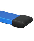 Close-up of Solid Woodworking T Slot Clamps 2 Pack Heavy Duty Aluminum T Handle Quick Release, showing blue aluminum and black pad.