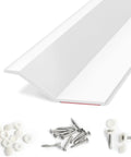 Elvone white garage door seal trim, 40 ft TPE weatherstripping with nails and caps, side view
