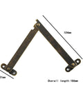 2 Pack Lid Lift Hinge With Damper For Jewelry Boxes And Cases Easy Install Vintage Style Flap Stay Support Prevents Slamming Sturdy Metal Hinge 186x31mm, shown open with measurements.