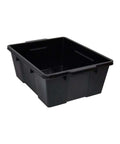 Heavy Duty Latch Part Organizer Bins 21 Inch Long By 16 Inch Wide By 8 Inch High Stackable Black Storage Totes With Strong End Latches And Reinforced Lids Secure Durable Ideal For Tools Parts And Hardware 6 Pack