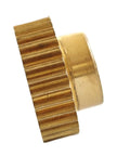Side view of Beefy 0.5 Module Copper Spur Gear 76 Teeth Step Cylindrical Gear with 3mm Bore and 39mm Diameter for small CNC systems