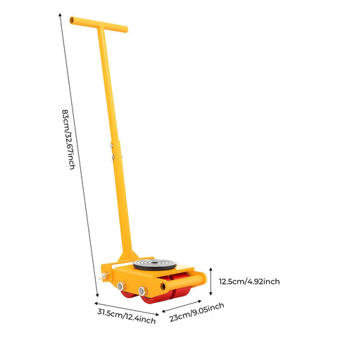 Premium 4 Pack Heavy Duty Machinery Mover Skates With 6 Ton Capacity, Solid Carbon Steel And PU Rollers For Factory Moves handle large loads.