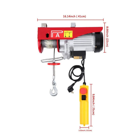 Heavy Duty Electric Hoist With 220V Plug And Play Cable Winch Motor For Home Garage Use Built Tough Steel Body 800Kg Capacity Smooth Lifting Crane Zero Hassle Operation