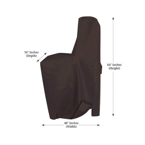 Heavy Duty Water Softener Cover 12 Oz Pvc Beat The Elements Outdoor Tank Guard Tough As Nails With Ventilated Air Flow and Secure Split Velcro Closure Coffee shown with dimensions.
