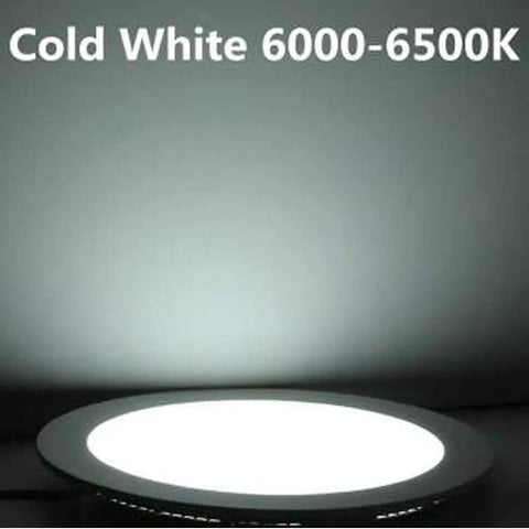 LED Recessed Panel Light 6 Inch 12W Ultra Thin Round With Driver Non Dimmable 6000K Super Bright Cool White 85-265V