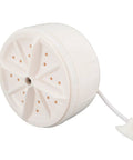 Foldable Portable Washing Machine Compact Mini Washer For Apartments Dorms And Travel Grab And Go Lightweight white plastic wash basin with drainage holes.