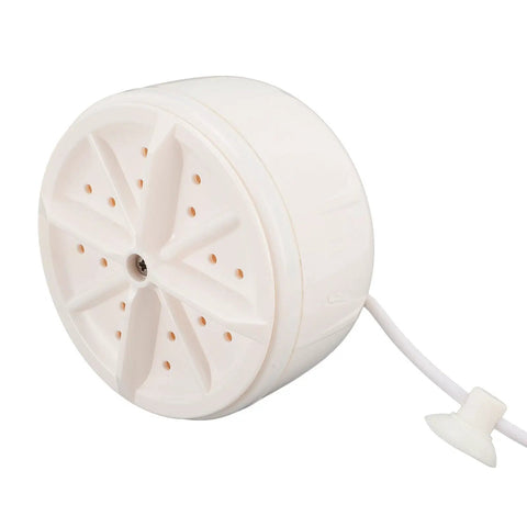 Foldable Portable Washing Machine Compact Mini Washer For Apartments Dorms And Travel Grab And Go Lightweight white plastic wash basin with drainage holes.