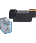 Plug And Play 8 Pin DPDT Relay With Socket Base 10A 220 To 240 Volt AC For Industrial Control Panels Beefy Heavy Duty Wiring Kit Ideal For Motors Pumps And Other High Load Applications. 8-pin relay with clear socket base