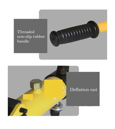 Heavy Duty Hydraulic Pipe Bender Badass Workhorse 10 Ton 100KN Pushing Power Nails 13 To 34 Mm Tubing Bends Stress Free non-slip rubber handle and deflation nut