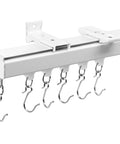 Beefy Heavy Duty Aluminum Curtain Track Kit For Ceiling Or Wall Mount White 9 To 12 Feet One Pack With reinforced brackets and hooks