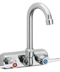Scrub And Handwash Wall Mount Faucet With Gooseneck Spout And Removable Cartridges, Model LKB400, stainless steel finish