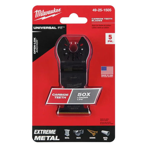 Heavy Duty Carbide Tipped Metal Cutting Blades With Ultra Sharp Edges Designed To Rip Through Steel And Aluminum Like A Badass Setup In A Solid Five Pack packaging showing 5 carbide teeth blades.