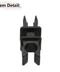Front view of No Fuss Hood Prop Rod Retainer Clip For Jeep Wrangler YJ TJ Patriot Compass Easy Install Works with black material.