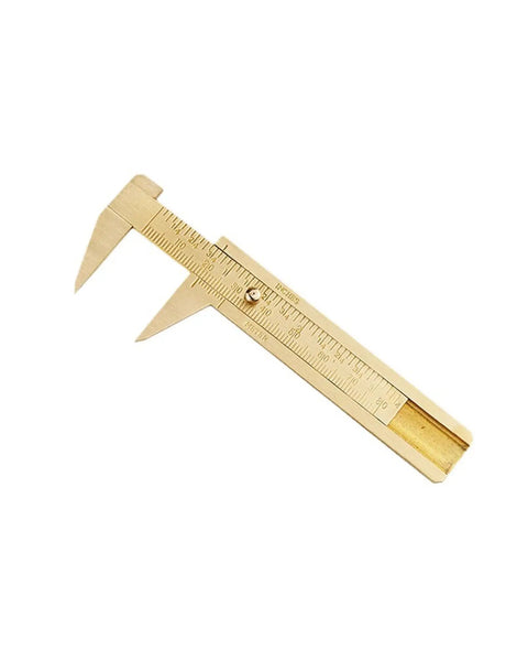 Dual Scale Calipers With Inch And Metric Scales For Jewelry Making, Woodworking, Metalworking, And DIY Projects, Brass