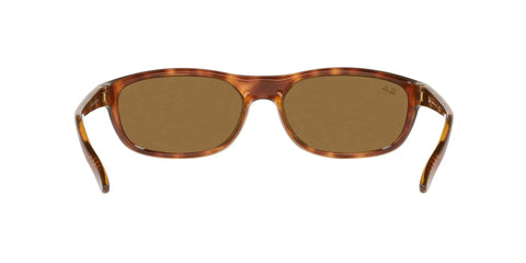 Mens Rectangular Sunglasses RB4114 Lightweight Sport Wraparound Frames In Havana Brown 62 mm Lens Width Case Included Full Coverage Style With Temple Logo For Everyday Comfort And Bold Everyday Look front view.