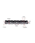 Heavy Duty 05B Reinforced Roller Chain With 2.5 Point Pitch And 8mm Spacing showing dimensions for precise fitting.