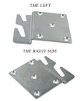 Silvery Adjustable Universal Wood Bed Headboard Brackets Featuring Bulletproof Iron Hook Plates, showing left and right sides.
