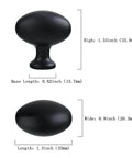 Oval Matte Black Cabinet Knobs 10 Pack For Kitchen And Furniture By EAXINTA Modern Single Hole Hardware dimensions