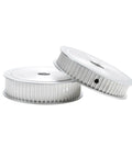 Rock Solid Htd5m Sixty Tooth Synchronous Timing Pulley With Af Keyway 15 Millimeter Face side view showing dual pulleys with precision teeth.