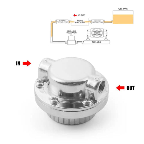 Adjustable Fuel Pressure Regulator Kit For Carburetor Systems With Inline Fuel Pump 1 To 5 Psi Regulator Includes 0 To 15 Psi Gauge And Zinc Block Street Ready Easy Install To Maintain Consistent Fuel Flow, chrome zinc body