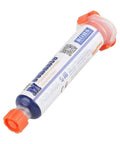 No Clean Solder Flux Paste Rosin Curing Liquid tube, 10cc for PCB BGA board repairs, visible orange and blue packaging