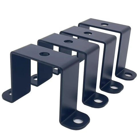 4 Pack 2x2 Square Tube Strap Clamps For 2 Inch Pipes, Beefy Heavy Duty Metal U Bracket Mounts, Powder Coated Black