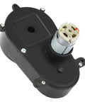 Quiet Electric Steering Gearbox For Kids Ride On Cars, High RPM 5600, 12V Replacement Motor, black casing, top view