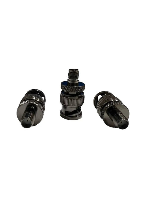 Three Pack SMA Female To BNC Male Coax Adapter Set For Amateur Radio, Antennas, And Video Gear - Black Chromium Plated Copper Connectors