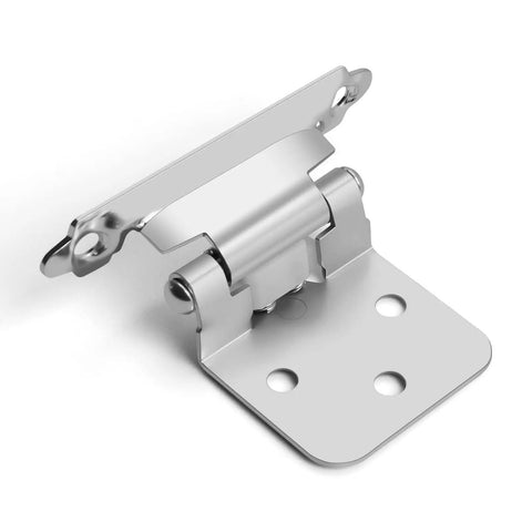 Self Closing Brushed Nickel Cabinet Hinges With 1/2 Inch Overlay Satin Nickel Cupboard Hinges, face-mount hinge close-up