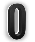 10 Inch Stainless Steel LED House Number Sign With 6000K Bright White Backlight Waterproof Outdoor Address Plate Built To Last In A Sleek Black Finish No Fuss Set Up Easy With 9V DC Power Supply showing digit zero