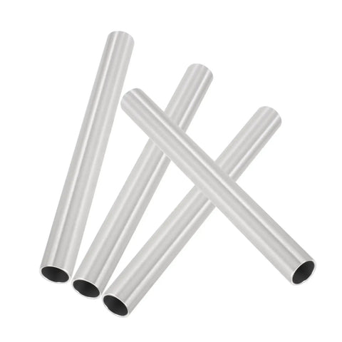 16 Piece Aluminum Tent Pole Repair Tube Connector Kit For Snappy Pole Fixes And Lightweight Camping Accessory For Dome Cabin Tents Perfect For Camping Trips And Easy Assembly, showing four aluminum tubes.