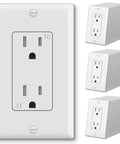 30 Pack Gloss White Decorator Electrical Outlets 15 Amp Tamper Resistant Receptacles showcasing primary outlet and accessories.