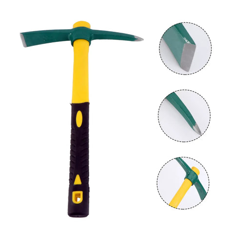 Plastic Clad Fiberglass Handle Garden Hoe 38 By 25 Cm Lightweight Easy To Use Yellow Durable Yard Planting Tool multi-angle view