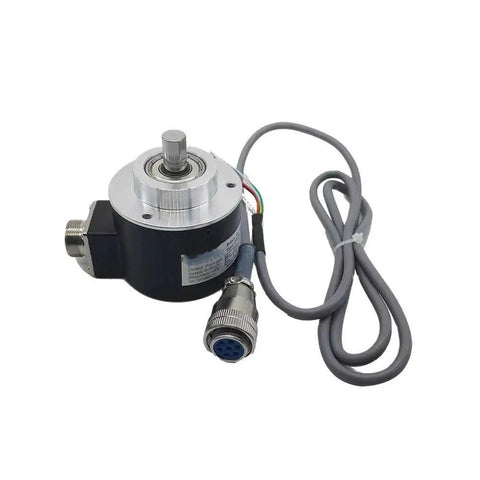 Rugged 58mm Optical Incremental Encoder With 5 Vdc Line Driver And 1000 Ppr, IP65 Waterproof, Stainless Steel Shaft, Mechanical Rotary Encoder For Industrial Control Systems And Tough Environments, with cable