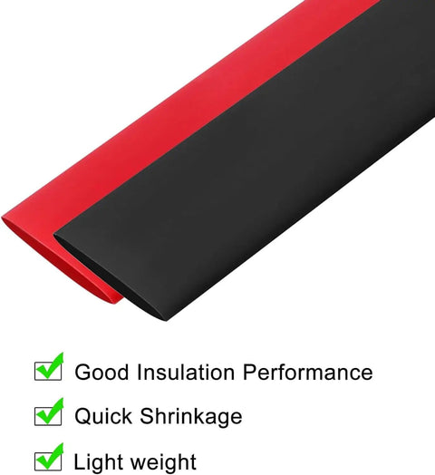 Black and red tubing from 127Pcs Heat Shrink Tubing Assortment In Black 2 To 1 Shrink Ratio 7 Sizes Waterproof Electrical Insulation Tube Kit