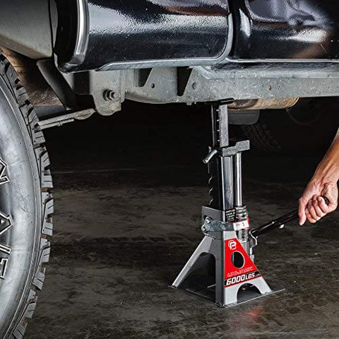 3 Ton Bottle Jack And Jack Stands In One Car Lift For SUVs And Trucks Heavy Duty Unijack With Wide Base 6000 Pound Capacity in use