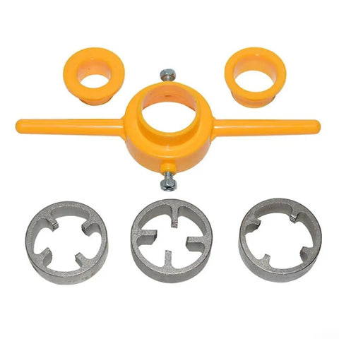 Pro Electric Manual Pvc Pipe Threader Kit With 20Mm And 25Mm And 32Mm Dies for plumbing, includes metal dies and plastic handle.