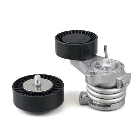 Fix Your Ride With Belt Tensioner For BMW N52 Engines E81 E82 E87 E88 E90 E91 E92 E93 X1 X3 X5 Replace 11287628650 1128753 Control Serpentine Belts Stop Slipping Reduce Vibration To Keep You Cruising Smoothly Down The Block In Style Right Now. black BMW N52 belt tensioner with two pulleys
