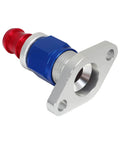 Heavy Duty Turbo Oil Drain Flange Kit Made From High Strength Steel For T3 T4 GT Series With Gasket And Screws To Stop Ooil Leaks And Boost Engine Performance For Your Car, blue and red flange