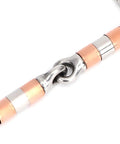 Stainless Steel Dee Bit Snaffle Horse Bit With Copper Rollers French Link Eggbutt 5 Inch Mouth close-up showing copper and steel connection