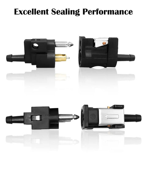 Fuel Line Quick Connector Set One Quarter Inch Barb Female And 6mm Male For Portable Fuel Tank And Outboard Motors Durable No Fuss Quick Connect Fittings For Easy Install On Boats And Motors