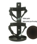 Badass Heavy Duty Fire Extinguisher Mount Wall Bracket With Quick Release Snap And Adjustable Nylon Straps For Home Car RV Truck, black steel design.