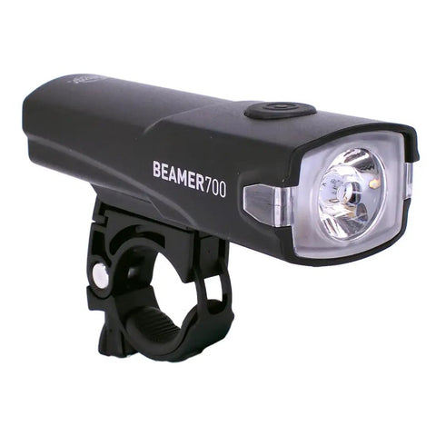 Beamer 700 Bike Headlight USB C Rechargeable With Five Modes High Medium Low TIR Lens And Courtesy Superflash Day Modes