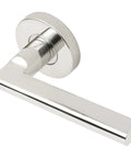 Sunrise Lever Round Rosette Tubular Latch Passage Set in polished stainless steel TL4 2-3/4 inch backset