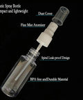 Must Have Travel Spray Bottle Set Clear Plastic Four Pack With Two 1oz And Two 1.7oz Bottles Plus Extra Nozzle Funnel And Labels