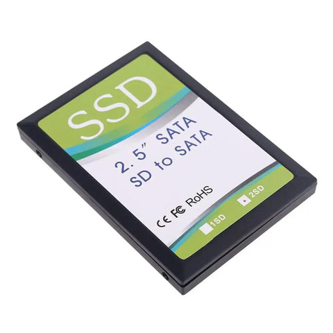 Two Port Dual Sd And Mmc To Sata Raid Adapter Enclosure with 2.5 inch SATA SD to SATA format.