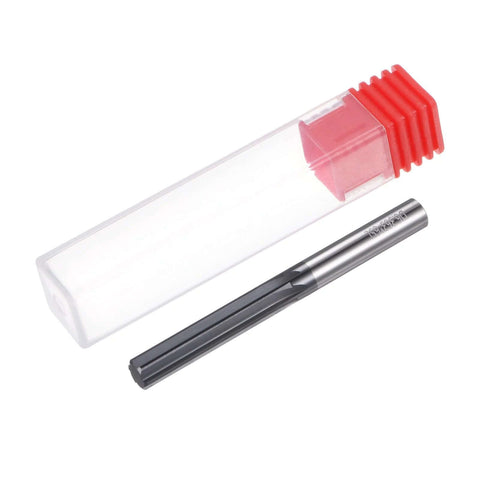 HARFINGTON carbide chucking reamer, 0.25 in dia, straight flute, straight shank, with clear plastic storage tube
