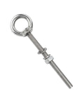 M12 304 Stainless Steel Eye Bolt With Nuts And Washer Anchoring Kit For Indoor Outdoor Use, Screw Eyebolts For Lifting And Securing, Built Tough, Rustproof 100mm Length on white background